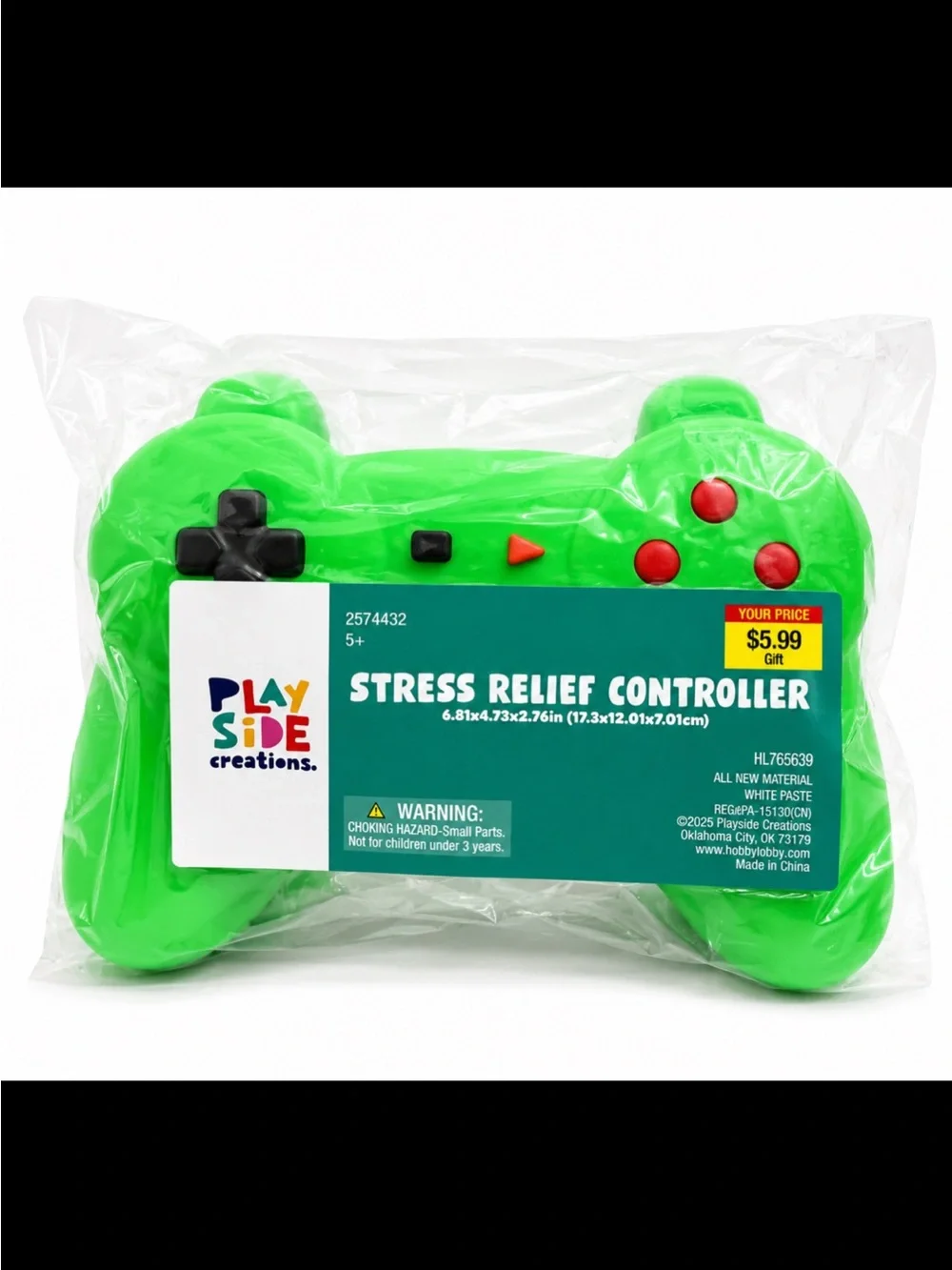 Hobby Lobby Bright Green Game Controller Stress Relief Toy